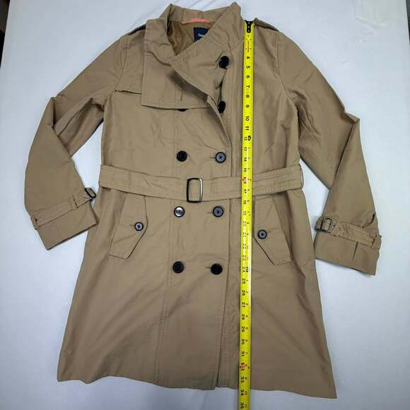Gap Women's Medium Tan Double-Breasted Belted Trench Coat - Picture 8 of 14
